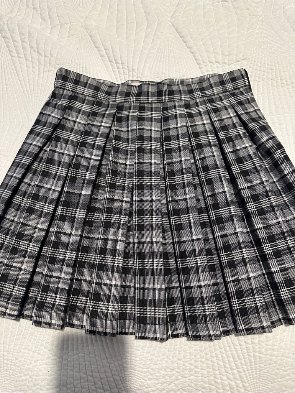 Pleated Gray Plaid Skirt Size XS